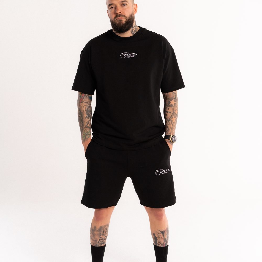 Black t-shirt raw elements